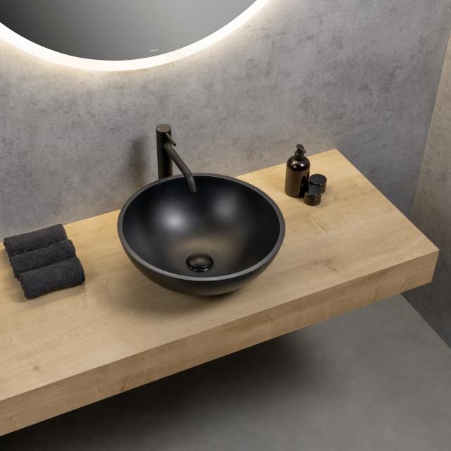 rivea Yara countertop washbasin Ø 42 H: 16 cm, with easy-care surface matt black
