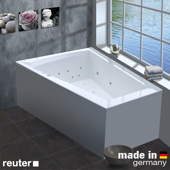 Reuter Kollektion Komfort corner whirlbath Premium, built-in with Hydra-Set-Massage-System