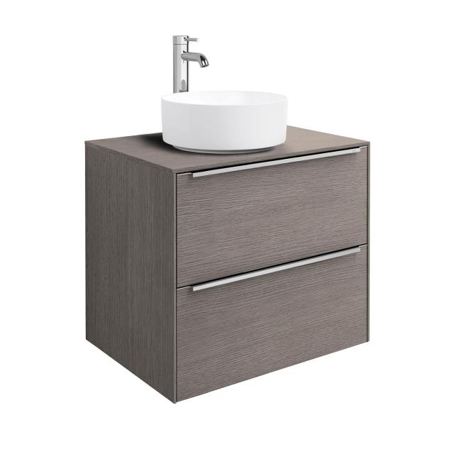 Roca Inspira countertop washbasin round with vanity unit with 2 pull-out compartments city oak