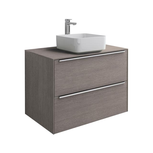Roca Inspira countertop washbasin square with vanity unit with 2 pull-out compartments city oak