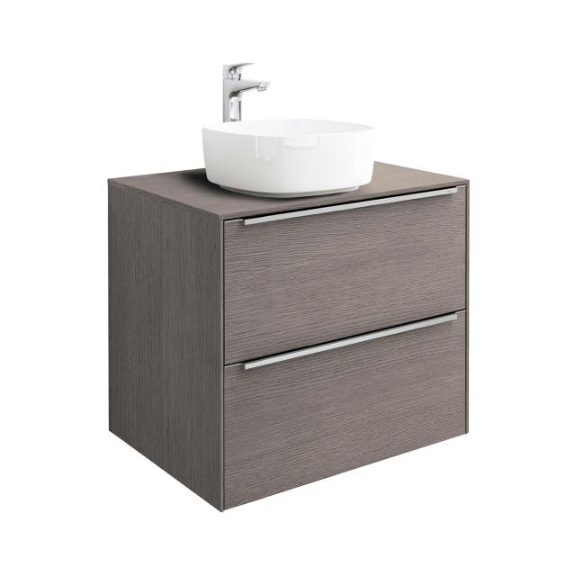 Roca Inspira Meuble sous-lavabo pour lavabo à poser, avec 2 tiroirs Façade chêne city/corps du meuble chêne city