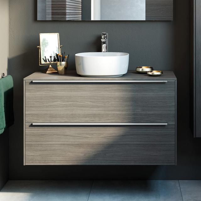 Roca Inspira vanity unit for countertop washbasin with 2 pull-out compartments city oak