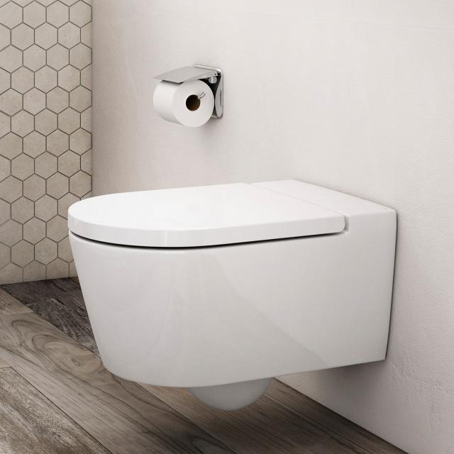Roca Inspira wall-mounted washdown toilet round with toilet seat white