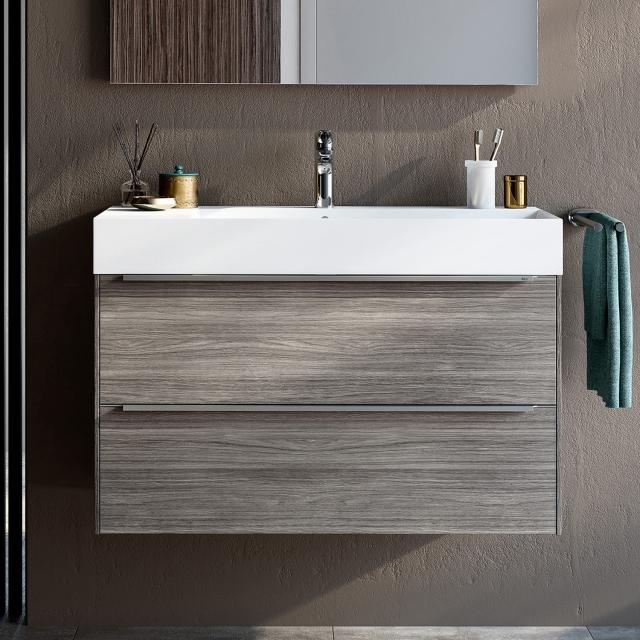 Roca Inspira vanity unit with washbasin with 2 pull-out compartments city oak