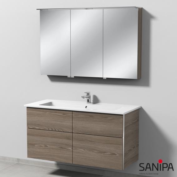 Sanipa 3way Washbasin And Vanity Unit, Pine Vanity Cabinet