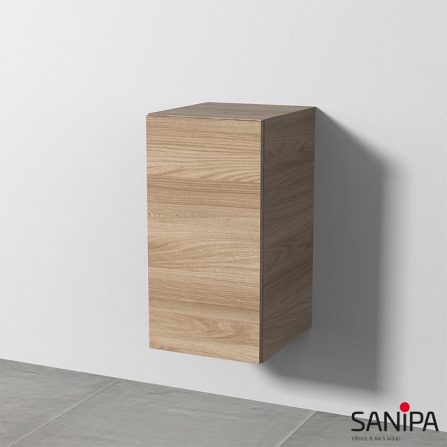 Sanipa 3way add-on unit with 1 door front elm natural touch / corpus elm natural touch, with tip-on technology