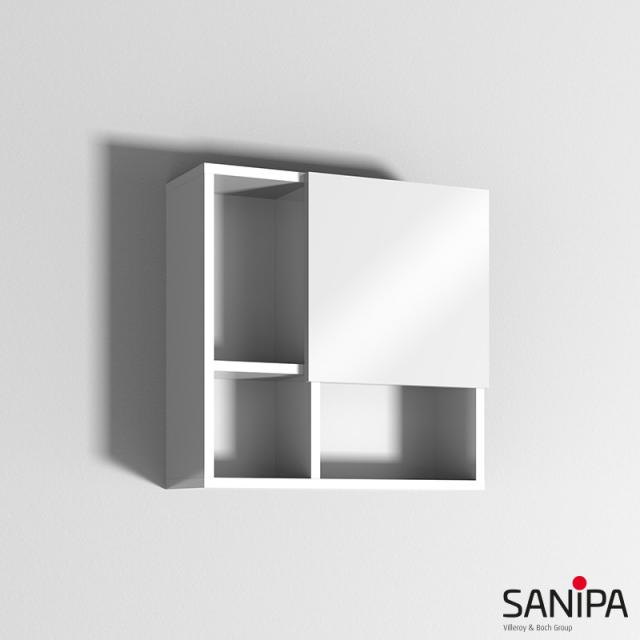 Sanipa 3way reversible cube cabinet front white gloss / corpus white gloss