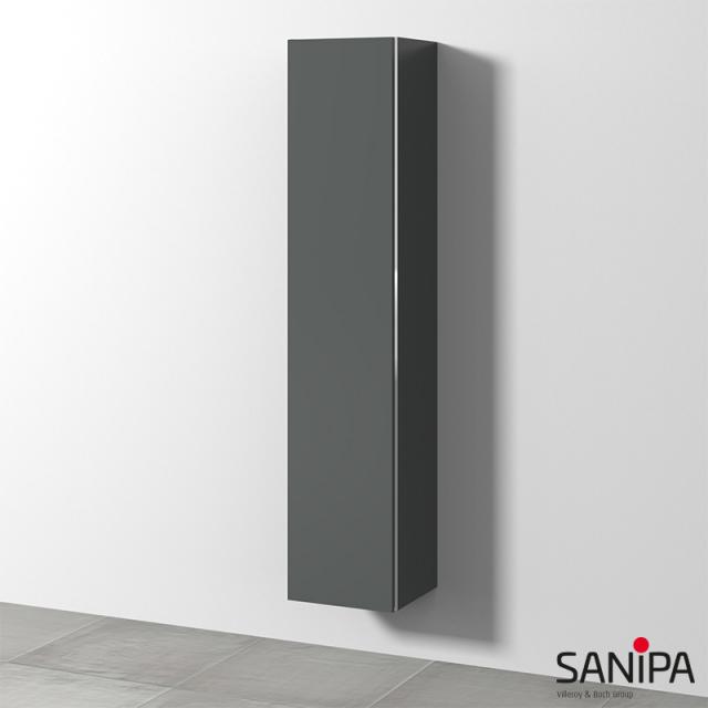 Sanipa 3way tall unit with 1 door front matt anthracite / corpus matt anthracite, with recessed handle