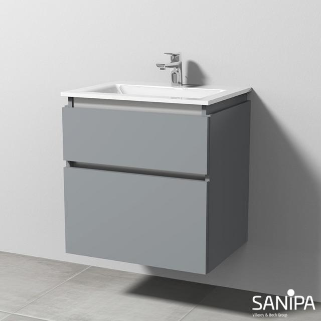 Sanipa CantoBay vanity unit with 2 pull-out compartments stone grey