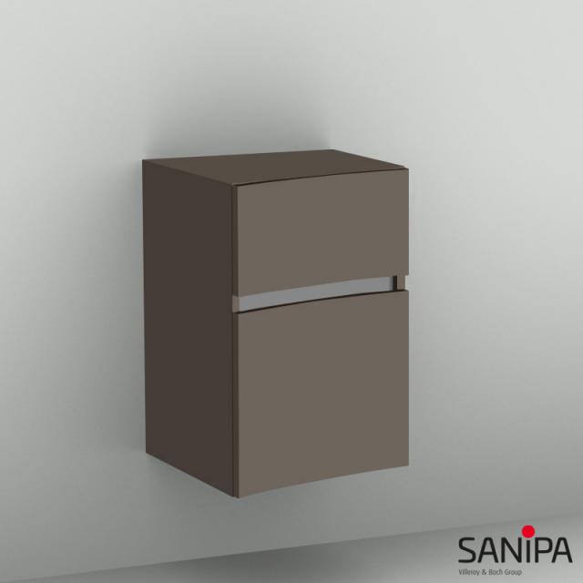Sanipa CurveBay curved add-on unit with 2 drawers front matt terra / corpus matt terra