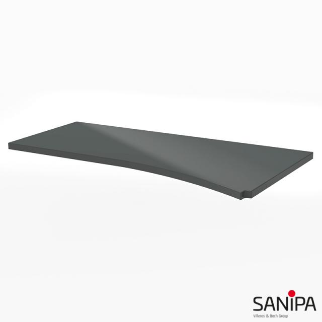 Sanipa CurveBay large top cover for curved add-on unit anthracite gloss