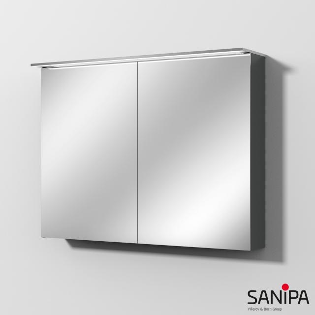 Sanipa Reflection mirror cabinet MALTE with lighting and 2 doors matt anthracite