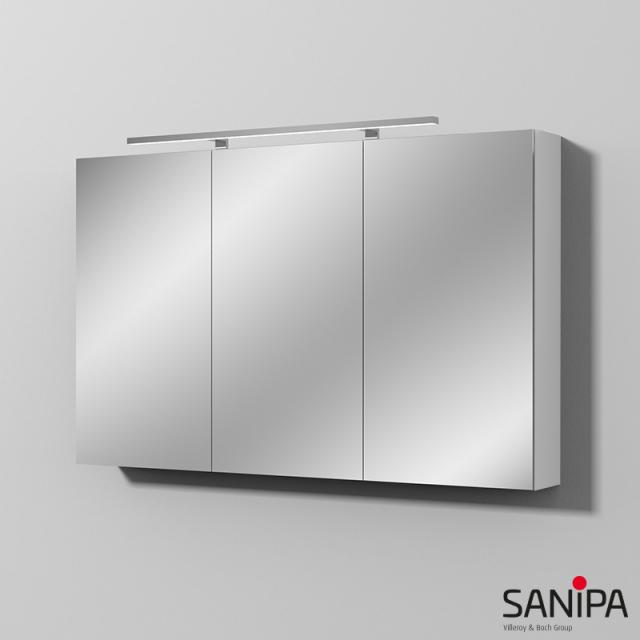 Sanipa Reflection mirror cabinet MILLA with lighting and 3 doors white gloss