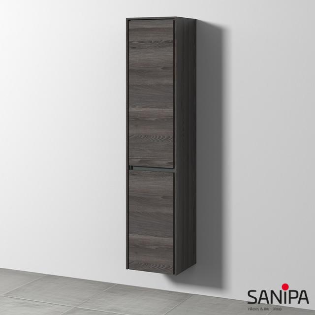 Sanipa TwigaGlas tall unit with 2 doors pine black