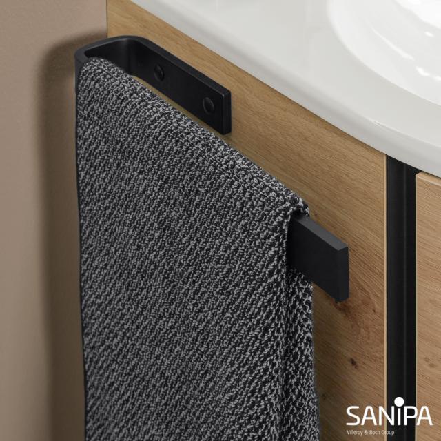 Sanipa Universal towel bar, 1 piece, fixed matt black