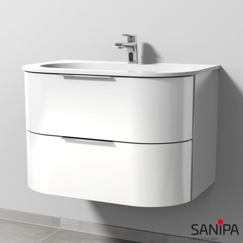 Sanipa 4balance Lavabo avec meuble sous-lavabo, 2 tiroirs, DG40278