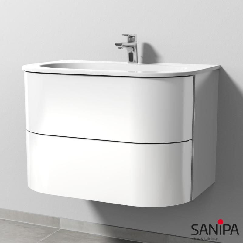 Sanipa 4balance Lavabo avec meuble sous-lavabo, 2 tiroirs, DL40278