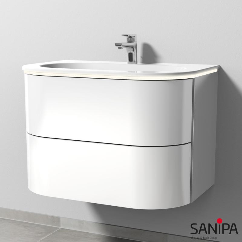 Sanipa 4balance Lavabo avec meuble sous-lavabo, 2 tiroirs, DL41278