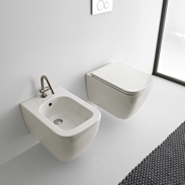 GEBERIT DUOFIX ELEMENTO da parete set completo + WC da parete Zeus sedile WC senza bordi NUOVO