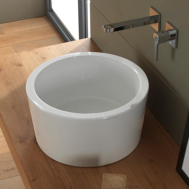 Scarabeo Bucket countertop washbasin white, with BIO system coating