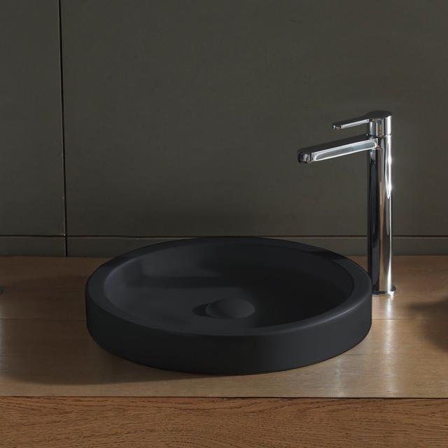 Scarabeo Bucket countertop washbasin matt black, with BIO system coating