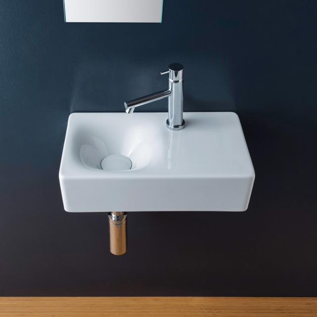 Scarabeo Cube countertop or wall-mounted washbasin white, with BIO system coating