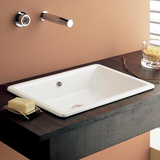 Scarabeo Gaia drop-in washbasin white, with BIO system coating