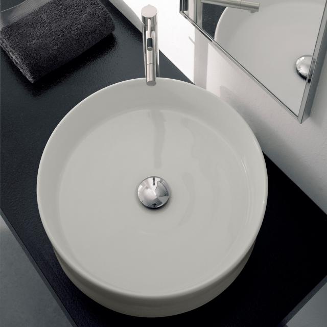 Scarabeo Geo countertop washbasin white, with BIO system coating