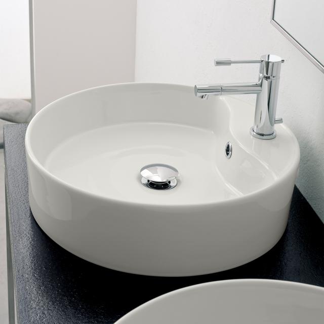 Scarabeo Geo R countertop washbasin white, with BIO system coating
