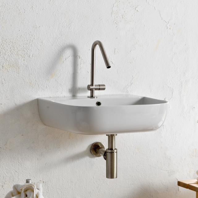 Scarabeo Glam countertop or wall-mounted washbasin white, with BIO system coating