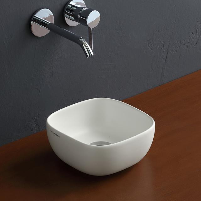 Scarabeo Glam countertop washbasin matt white, with BIO system coating