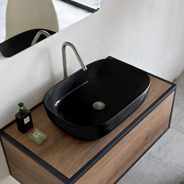 Scarabeo Glam countertop washbasin black, with BIO system coating