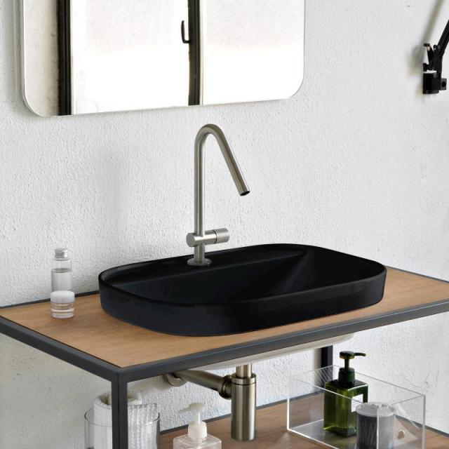 Scarabeo Glam drop-in washbasin black, with BIO system coating