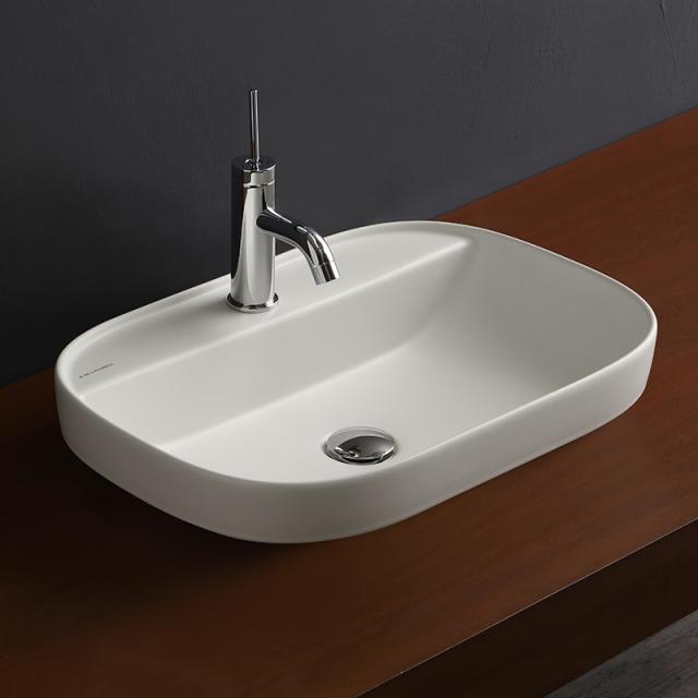 Scarabeo Glam drop-in washbasin matt white, with BIO system coating