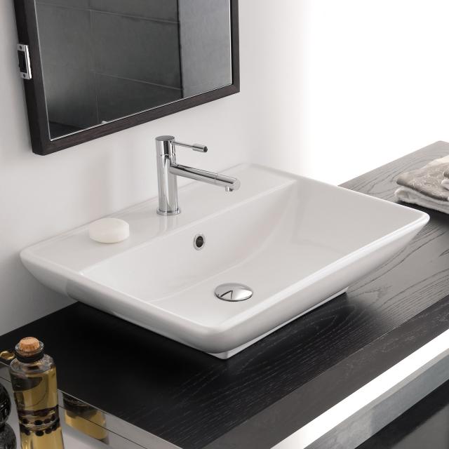 Scarabeo Kylis R countertop or wall-mounted washbasin white, with BIO system coating