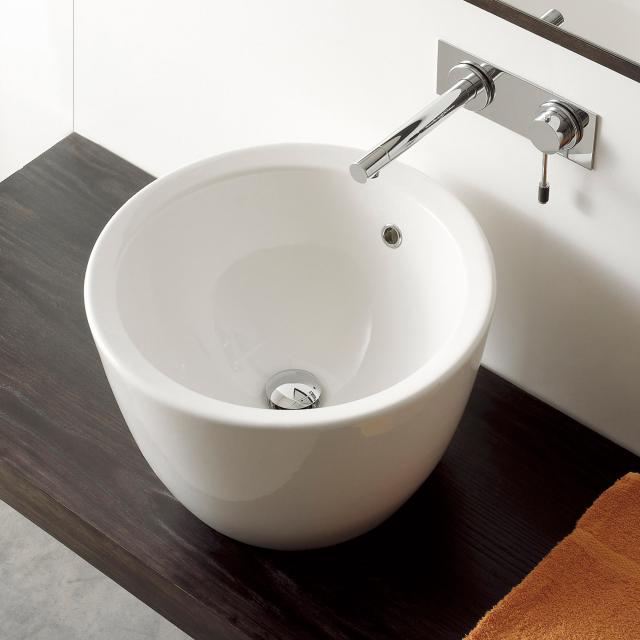 Scarabeo Matty Tondo countertop washbasin white, with BIO system coating