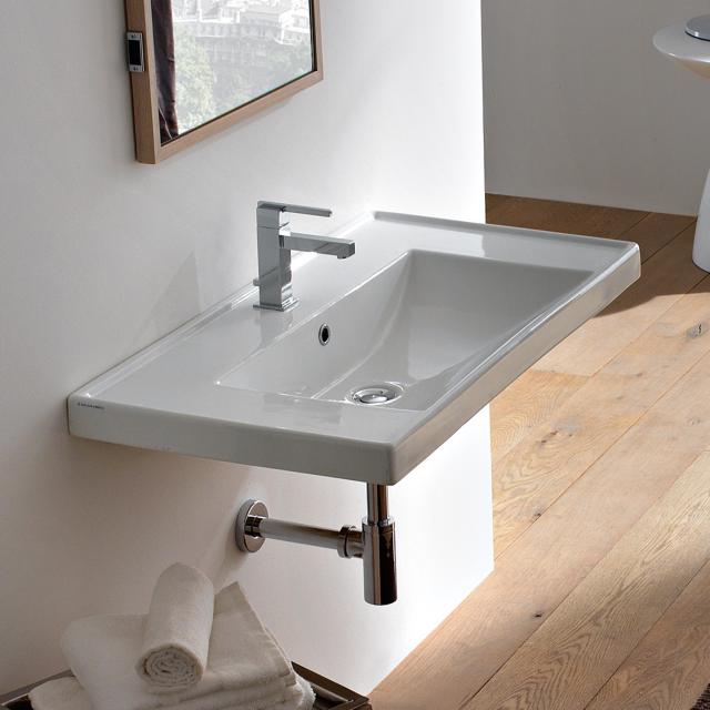 Scarabeo ML drop-in or wall-mounted washbasin white, with BIO system coating