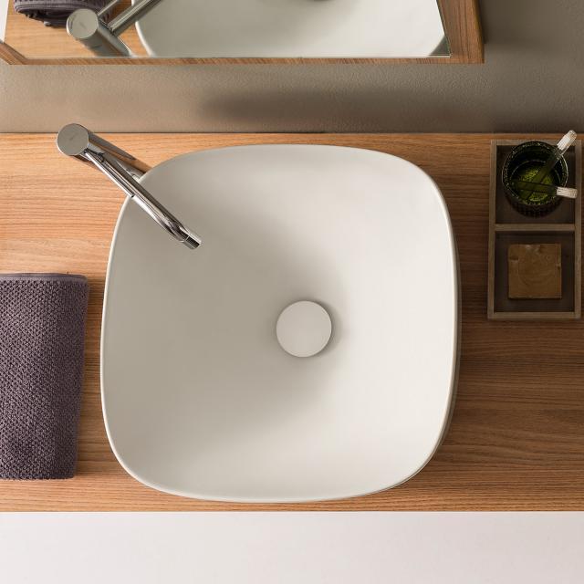 Scarabeo Moon countertop washbasin matt white, with BIO system coating