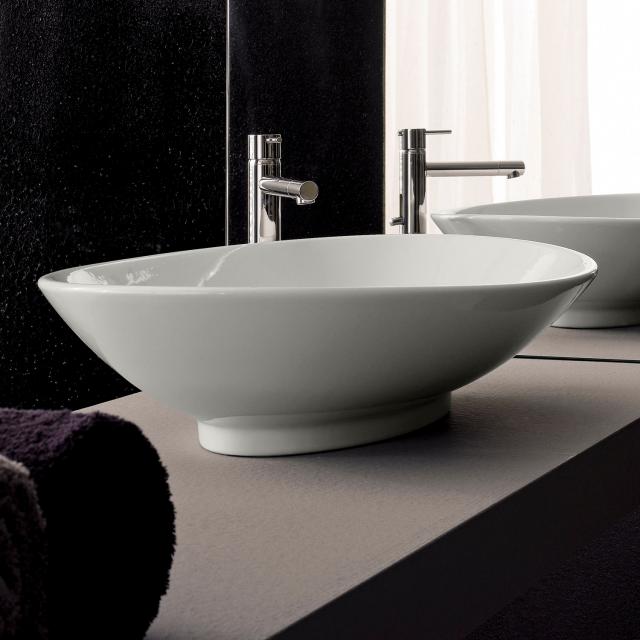 Scarabeo Neck countertop washbasin white, with BIO system coating