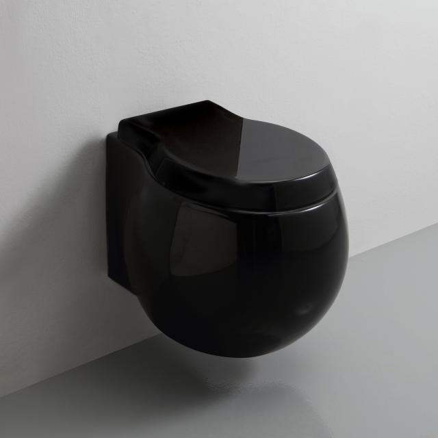 Scarabeo Planet wall-mounted washdown toilet rimless, black