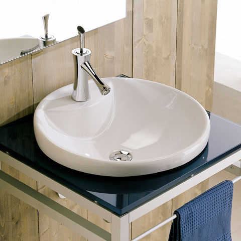 Scarabeo Rondo drop-in washbasin white, with BIO system coating