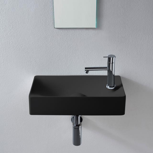 Scarabeo Soft countertop or wall-mounted hand washbasin matt black, with BIO system coating