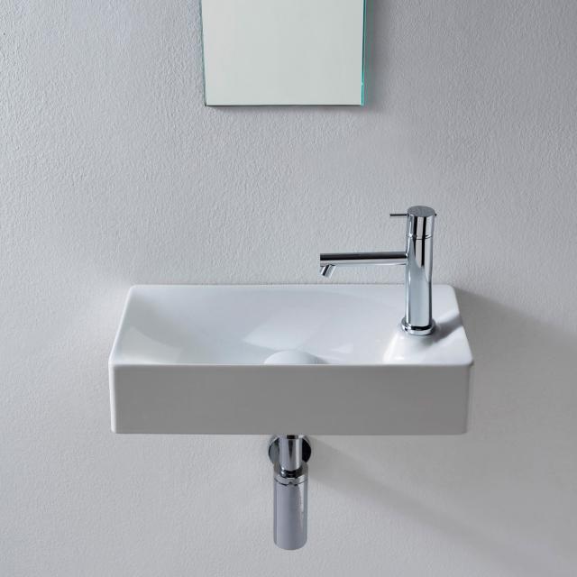 Scarabeo Soft countertop or wall-mounted hand washbasin white, with BIO system coating