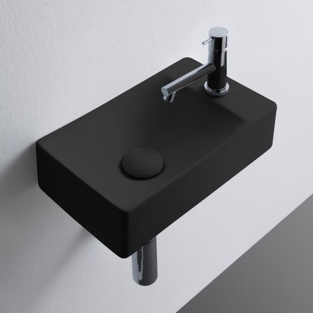 Scarabeo Soft countertop or wall-mounted washbasin matt black, with BIO system coating