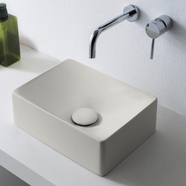 Scarabeo Soft countertop washbasin matt white, with BIO system coating