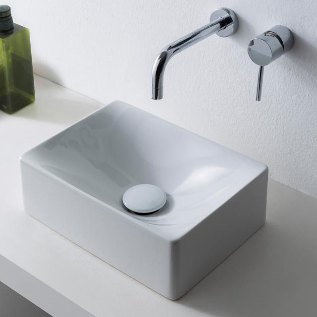 Scarabeo Soft countertop washbasin white, with BIO system coating