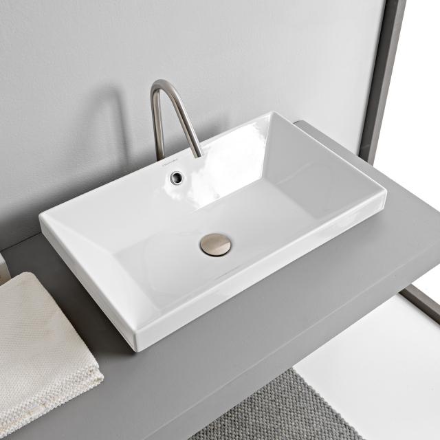 Scarabeo Teorema 2.0 built-in washbasin white, with BIO system coating