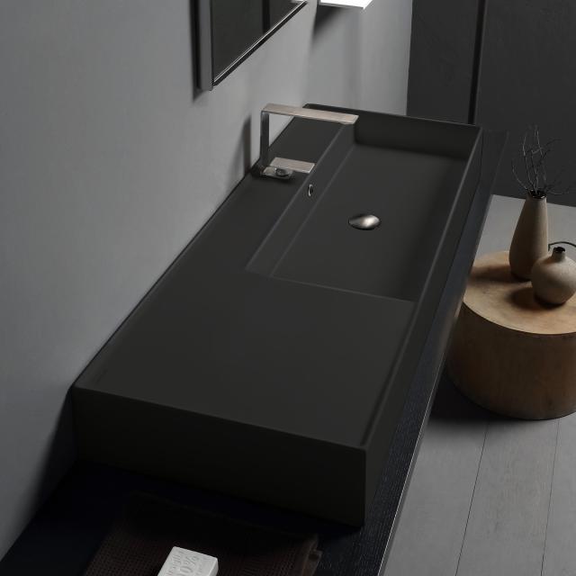Scarabeo Teorema 2.0 countertop or wall-mounted basin matt black, with BIO System coating