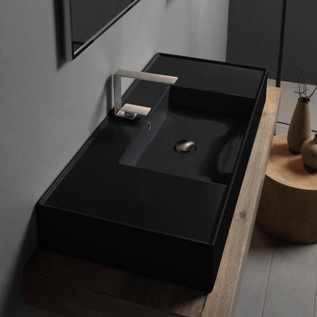 Scarabeo Teorema 2.0 countertop or wall-mounted washbasin black, with BIO system coating