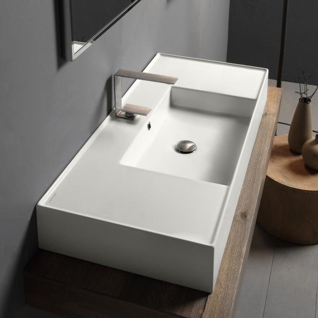 Scarabeo Teorema 2.0 countertop or wall-mounted washbasin matt white, with BIO system coating